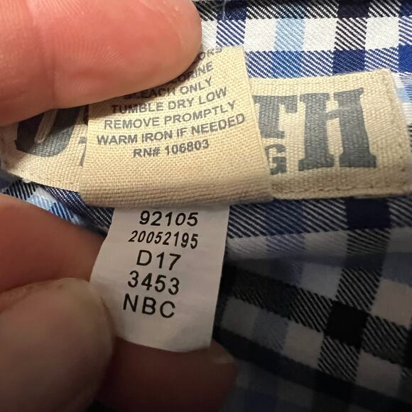 Duluth Trading WrinkleFighter Shirt Mens 3XL Plaid Blue Long Sleeve - Picture 5 of 7